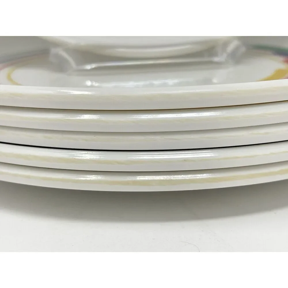 Vintage Idea Dishes Rainbow Hi Fi Primary Melamine Plastic Plates 9.25” Set Of 6